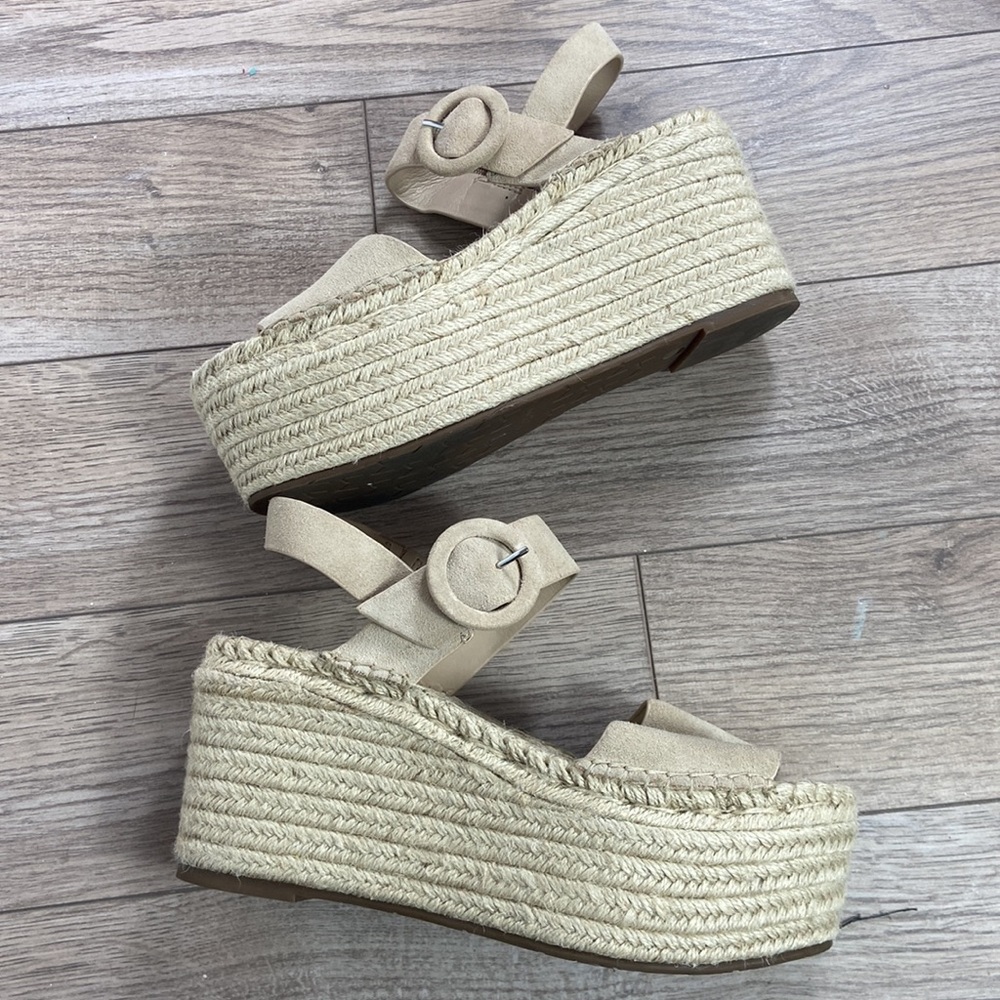 Marc Fisher Rex Platform Espadrille sandal neutral